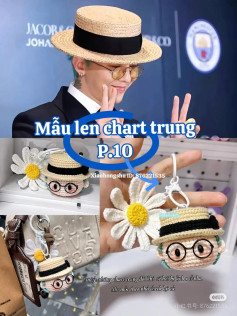 Crochet Keychain with Cute Character and Flower Design