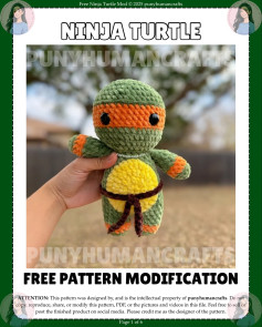 Crochet Ninja Turtle Amigurumi Pattern - Free Modification Guide