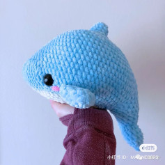 Crochet Pattern for a Cute Blue Whale Plush Toy