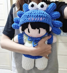 Crochet Pattern for Cute Blue Crab Hat Doll