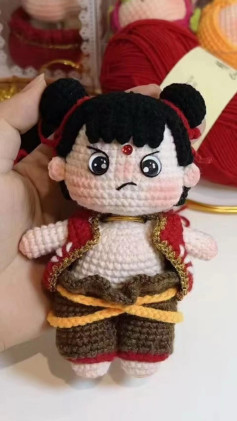 Crochet Pattern for Cute Warrior Doll with Red Outfit