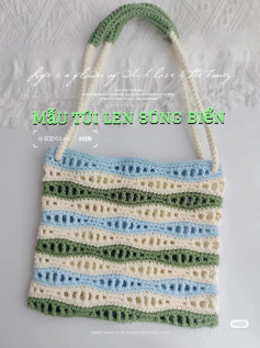 Crochet Pattern for Sea Wave Yarn Bag