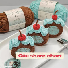 Crochet Pattern for Sweet Chocolate Mint Cakes