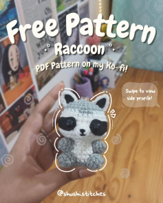 Crochet Raccoon Pattern: Free PDF on Ko-fi!