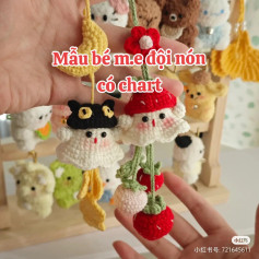 Crochet Strawberry Keychain with Cute Amigurumi Design