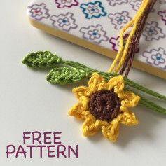 Crochet Sunflower Bookmark Pattern - Free and Easy Tutorial