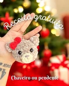 Crochet Teddy Bear Keychain Free Pattern for Christmas