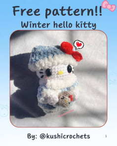 Crochet Winter Hello Kitty Pattern for Free Download