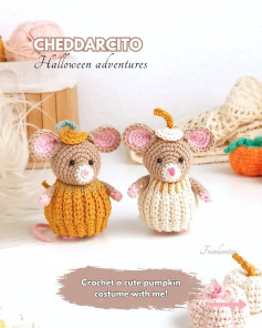 Crochet Your Own Adorable Mouse in Pumpkin Costume