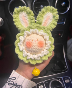 Cute Amigurumi Bunny with Fluffy Ears and Blushing Cheeks