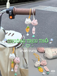 Cute Bunny and Carrot Crochet Hanging Charms Pattern