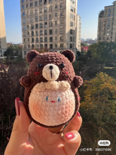 Cute Crochet Bear with Chubby Cheeks Pattern for Beginners