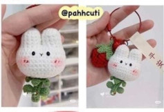 Cute Crochet Bunny and Strawberry Keychain Pattern Guide