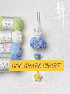 Cute Crochet Bunny Charm with Floral and Heart Details