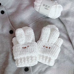 Cute Crochet Bunny Mittens with Soft Yarn