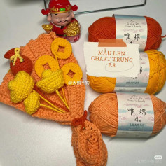 Cute Crochet Decorations with Orange and Yellow Yarn