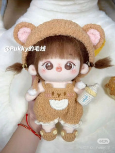 Cute Crochet Doll Pattern with Bear Outfit and Accessories