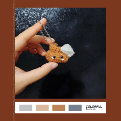 Cute Crochet Keychain: Amigurumi Bear with White Ears