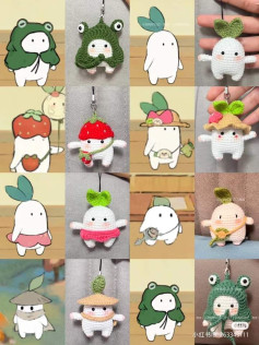 Cute Crochet Radish Doll Patterns with Various Costumes