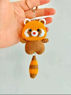 Cute Crochet Red Panda Keychain Pattern for Beginners