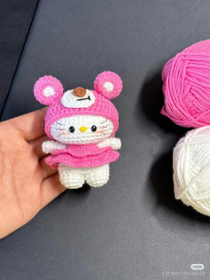 Cute Pink Bear Amigurumi Crochet Pattern for Beginners