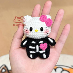 Cute Skeleton Kitty Crochet Pattern for Halloween Fun