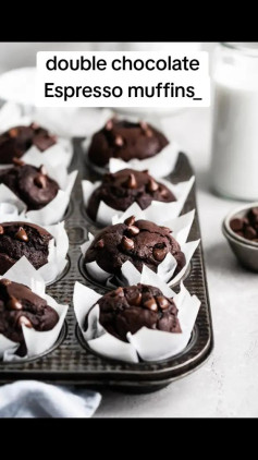 Decadent Double Chocolate Espresso Muffins Delight