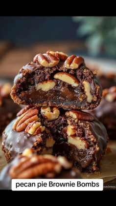 Decadent Pecan Caramel Brownie Bombs Delight