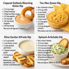 Delectable Dip Quartet: Savory, Cheesy, Creamy, and Zesty Flavors