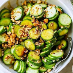 Delicious Cucumber Salad with Crushed Peanuts and Spices
