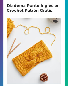 Diadema Punto Inglés en Crochet Patrón Gratis