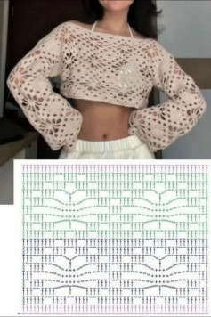 Elegant Crochet Crop Top with Floral Pattern Design
