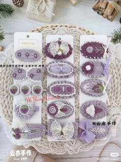 Elegant Crochet Hair Accessories with Lace and Pearl Details