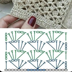 Elegant Crochet Pattern with Shell and Chain Stitch Design