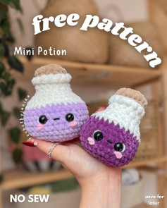 Free Crochet Pattern for Cute Mini Potion Amigurumi