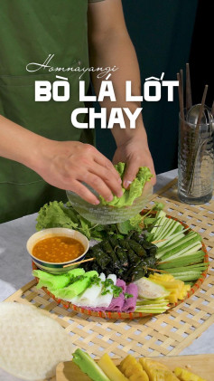 Gỏi Cuốn Lá Lốt Chay Đậm Đà Bơ Đậu Phộng