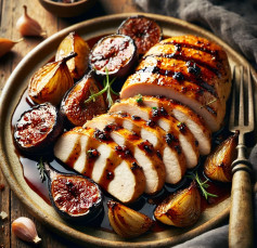 Golden Chicken with Fig Balsamic Glaze & Melting Shallots