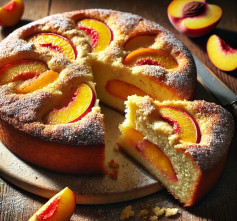 Golden Peach Delight: A Rustic Creamy Cake