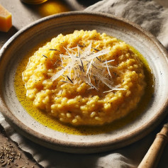 Golden Saffron Risotto with Aged Parmesan Delight