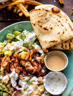 Greek Sizzle Bowl: Tzatziki Bliss with Roasted Chicken