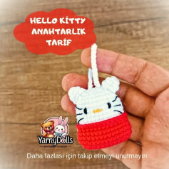 Hello Kitty Anahtarlık Tarifi İçin Mükemmel Amigurumi Deseni