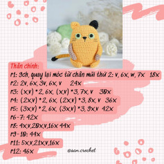 Hướng dẫn chi tiết móc len hình mèo dễ thương cho người mới bắt đầu