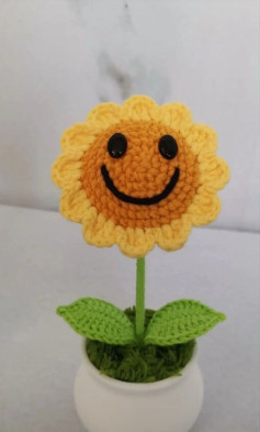 Hướng dẫn móc len bông hoa mặt cười dễ thương cho người mới bắt đầu