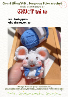 Hướng dẫn móc len chuột tai to với len babyarn