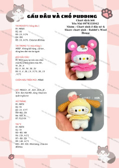 Hướng dẫn móc len Gấu Đầu và Chó Pudding dễ thương