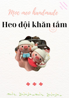 Hướng dẫn móc len heo đội khăn tắm dễ thương