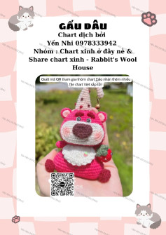 Hướng dẫn móc len hình gấu đáng yêu với mũ sinh nhật