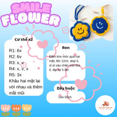 Hướng dẫn móc len hoa cười dễ thương cho người mới bắt đầu