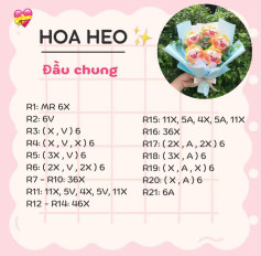 Hướng dẫn móc len hoa heo xinh xắn cho người mới bắt đầu