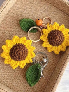 Hướng dẫn móc len hoa hướng dương với cánh hoa và lá